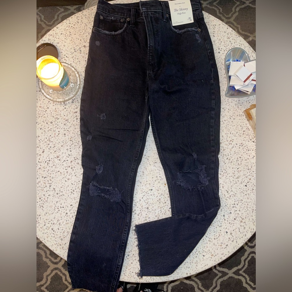 Abercrombie and Fitch Skinny High Rise Black Jeans